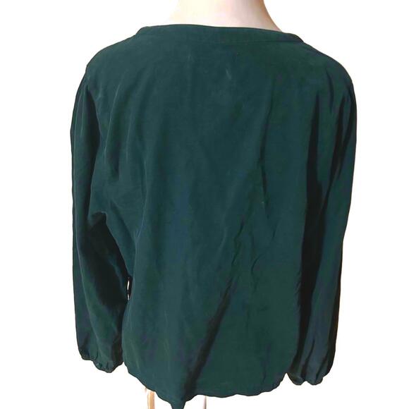 Marine Layer Collette emerald Green button up Boxy Blouse Corduroy sz L - Picture 2 of 9